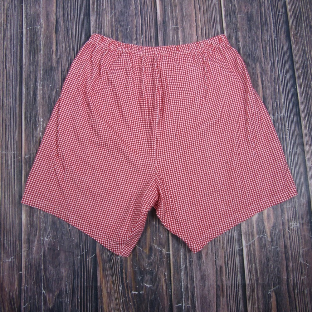 Concepts Womens L Red Gingham Sweatshorts Vintage 90s  5 Inseam Made In USA